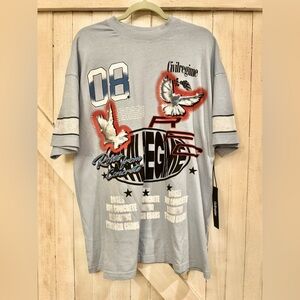 Civil Regime “Roses From Concrete” Light Blue Tee – size Large